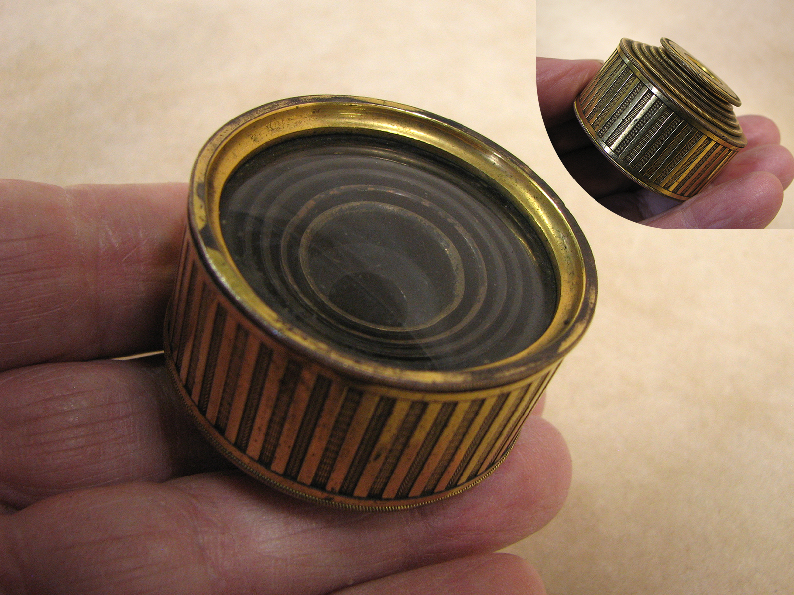 19th century Thomas Rubergall 6 draw brass monocular spyglass, circa 1820